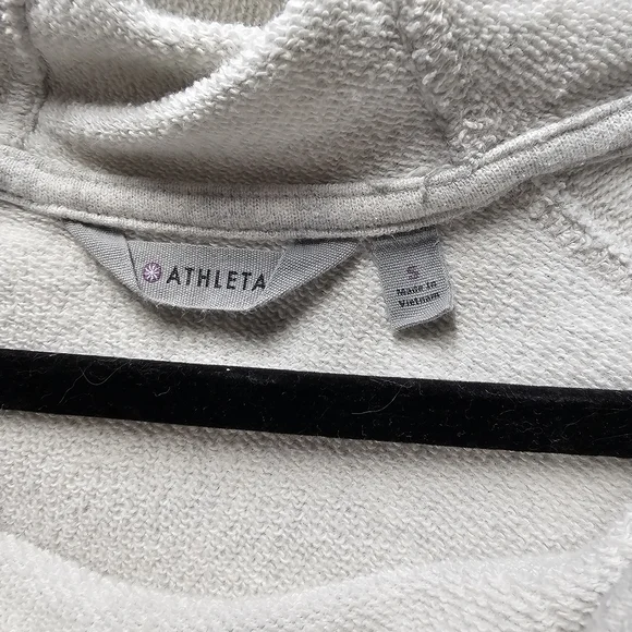 Athleta Hayes Long Sleeve Sweatshirt Hoodie Dress In Light Heather Gray - Picture 6 of 8